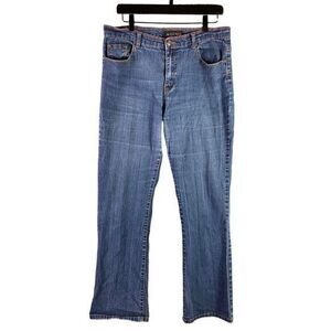 Adolfo Bootcut Jeans Womens Size 12 Boot Cut Mid Rise Ramie‎ Spandex Blue Denim